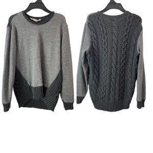 Athleta Madera Merino Wool Blend Chunky Knit Sweater  Gray Sz Xxs